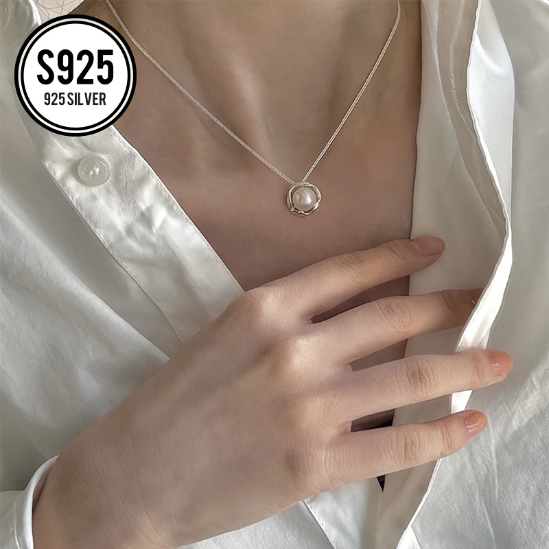 925 Silver Geometric Collarbone Chain French Style Couple Gift
