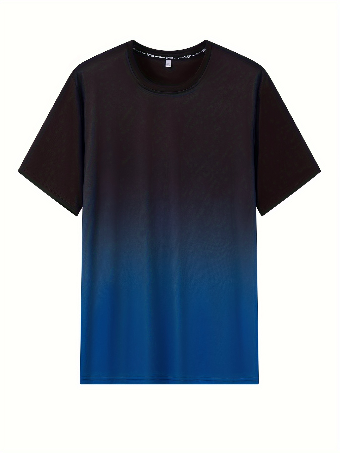 Large Size Men's Sweatshirt T-shirt Gradient Color Loose T-shirt Outdoor Fashion Sports Casual T-shirt, PLUS SIZE