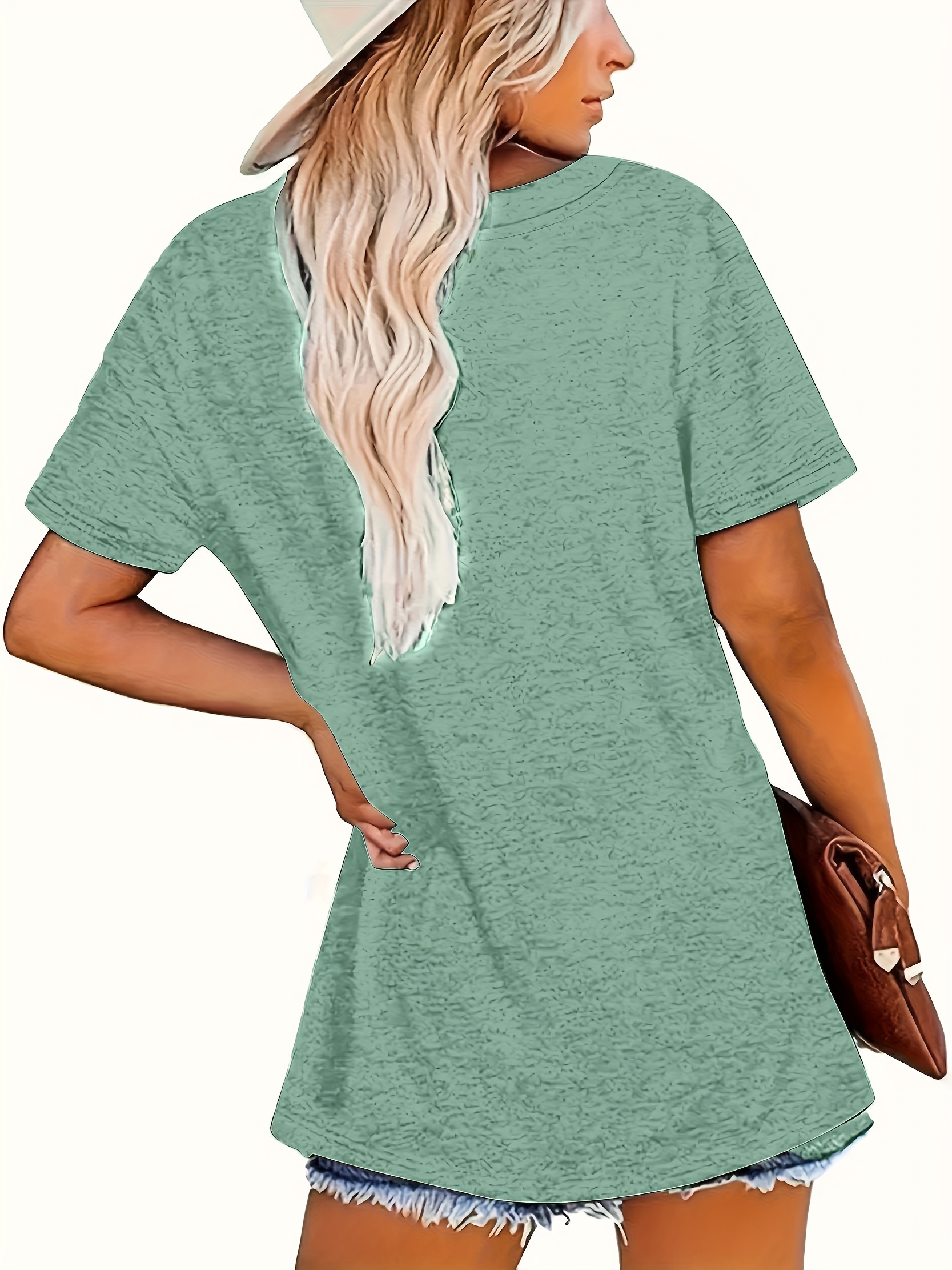 Sunflower Print Short Sleeve T-shirt, Casual Crew Neck Top For Spring & Summer, Women's Clothing