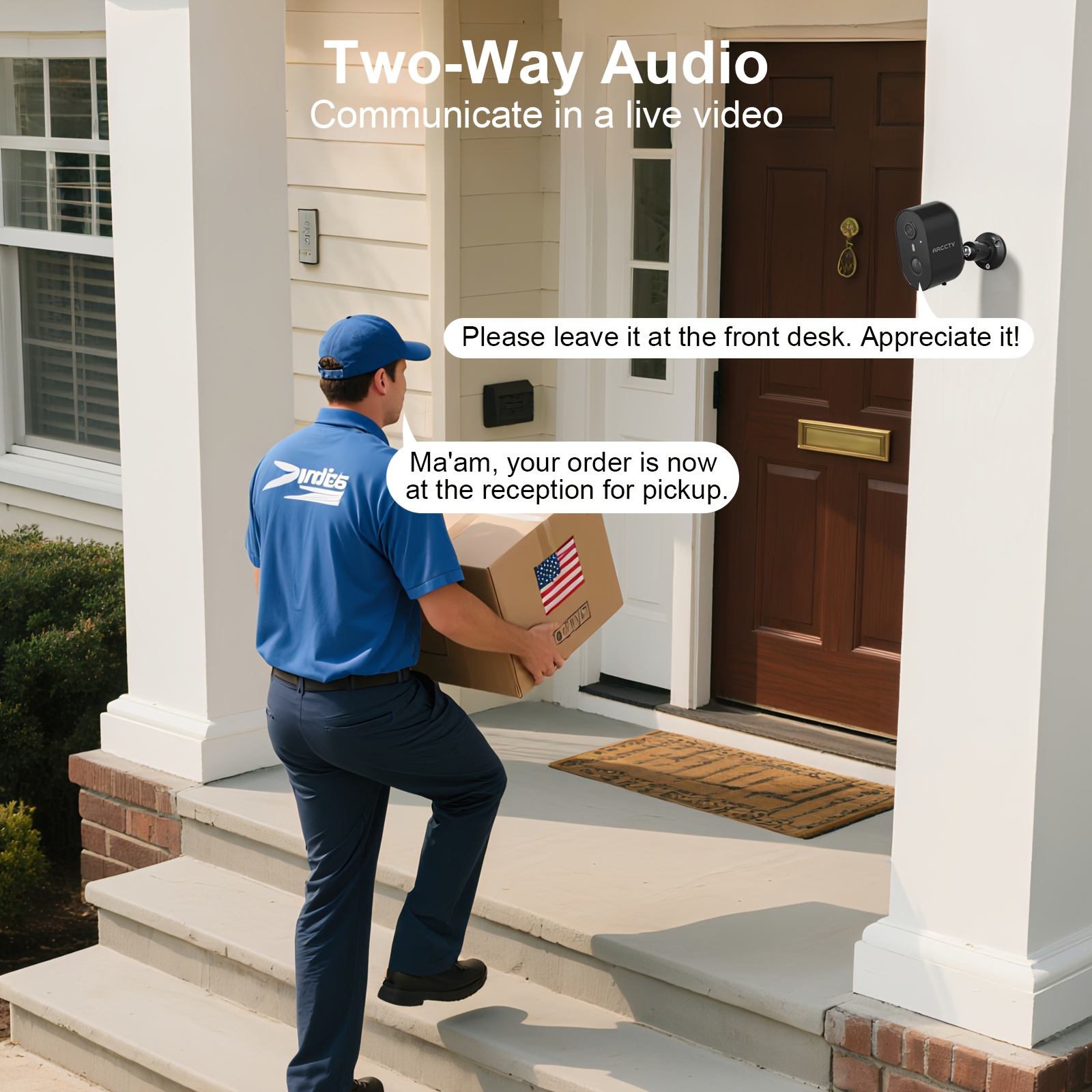 Projecteur de sécurité extérieur sans fil à énergie solaire, modes de vision nocturne intelligentes, vision nocturne couleur, détection de mouvement IA, conversation bidirectionnelle, sirène de projecteur, compatible Alexa, indice de résistance aux intempéries – Image 7