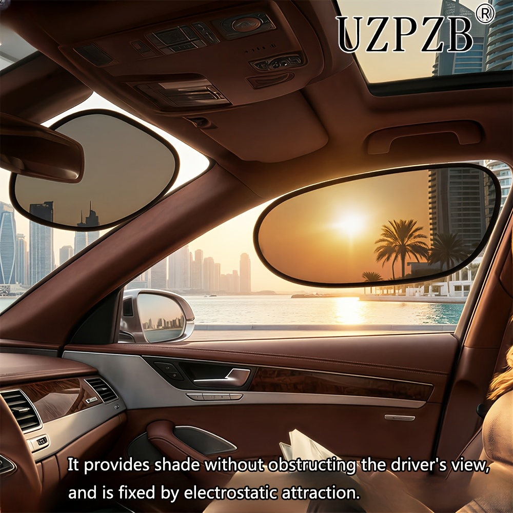 car windshield side window sunshades electrostatic adsorption dark transparent film suitable for low angle sunlight uv protection heat dissipation   and removal sun visors for driver and   2pcs set