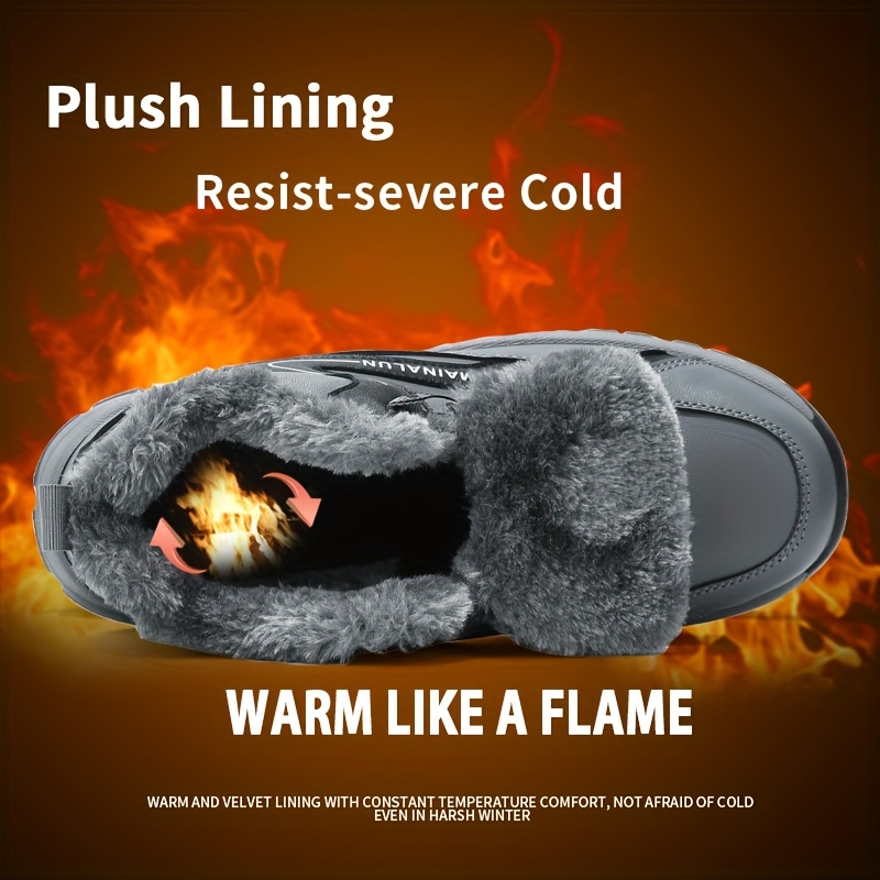 2pcs Men's Winter Warm Casual Snow Sports Shoes