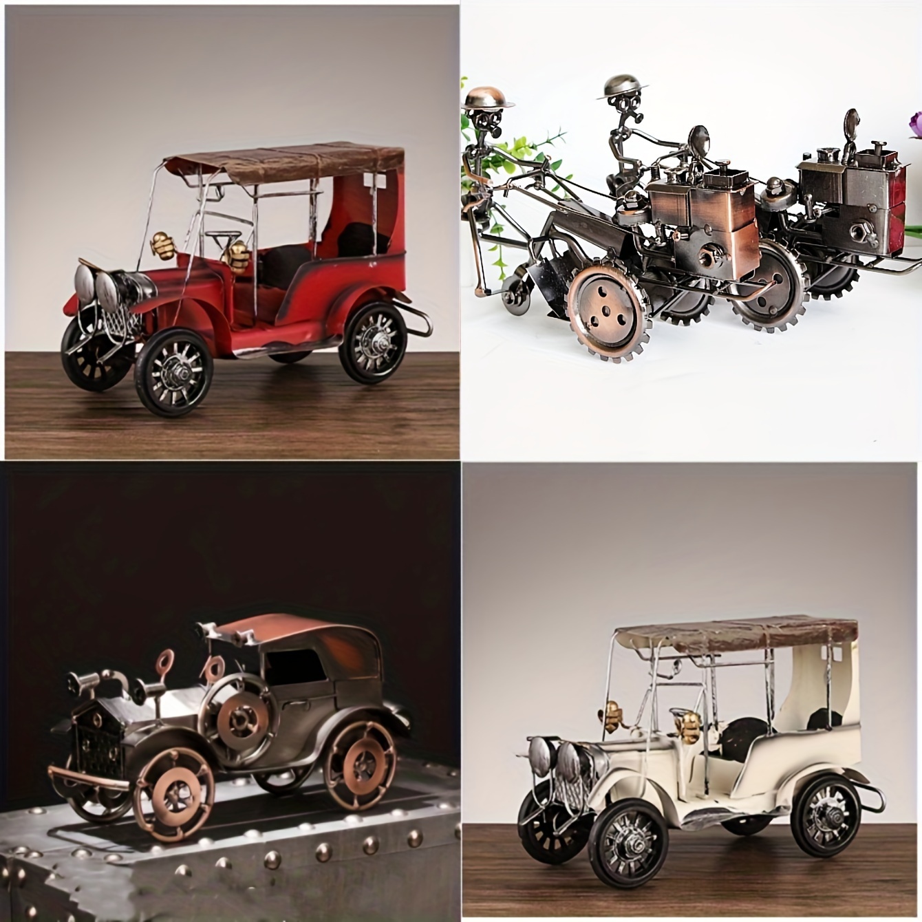 

1pc Metal Vintage Classic Car Tractor Simulation Model Decoration, Home Decor, Holiday Gifts Eid Al-adha Mubarak