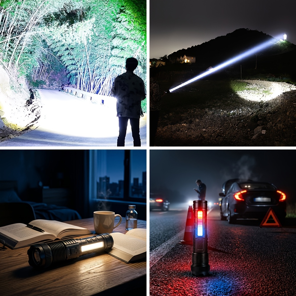 XHP360 High-Power Flashlight with Multi-Color Ambient Side Light
