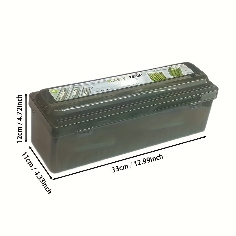 1pc Plastic Wrap Cutting Box, Hidden Sliding Knife - For Precise Cutting, Green And , Dispenser For Plastic Wrap | Aluminum Foil And More | Durable Construction | A Must-have Kitchen