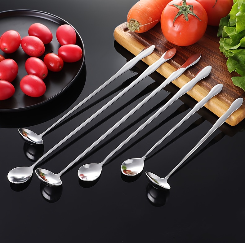 1pc 3 6pcs long handle coffee stirring spoon mini espresso spoon details 4