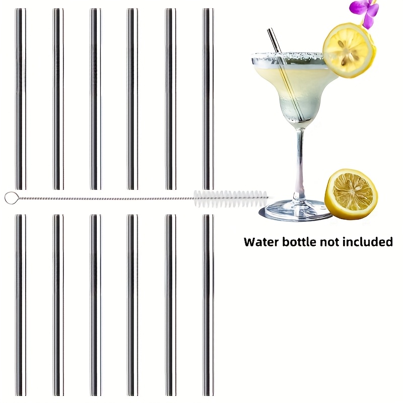 E-shop 5.9 Zoll Ultra Kurzer Metall-Cocktail-Strohhalm, Wiederverwendbarer Edelstahl-Smoothie-Trinkhalm, mit Reinigungsbürste, Geeignet für