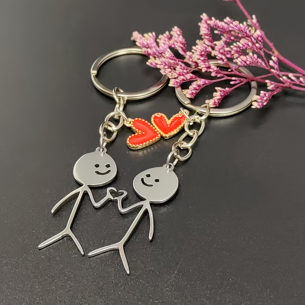 Matchstick Man Love Couple Theme Keychain, Perfect Gift