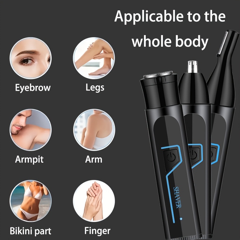 3 in 1 mens electric grooming kit nose ear hair trimmer eyebrow shaper usb rechargeable lithium battery abs material ideal gift for him usb rechargeable groomer   usb charging feature nose hair trimme Product details 4