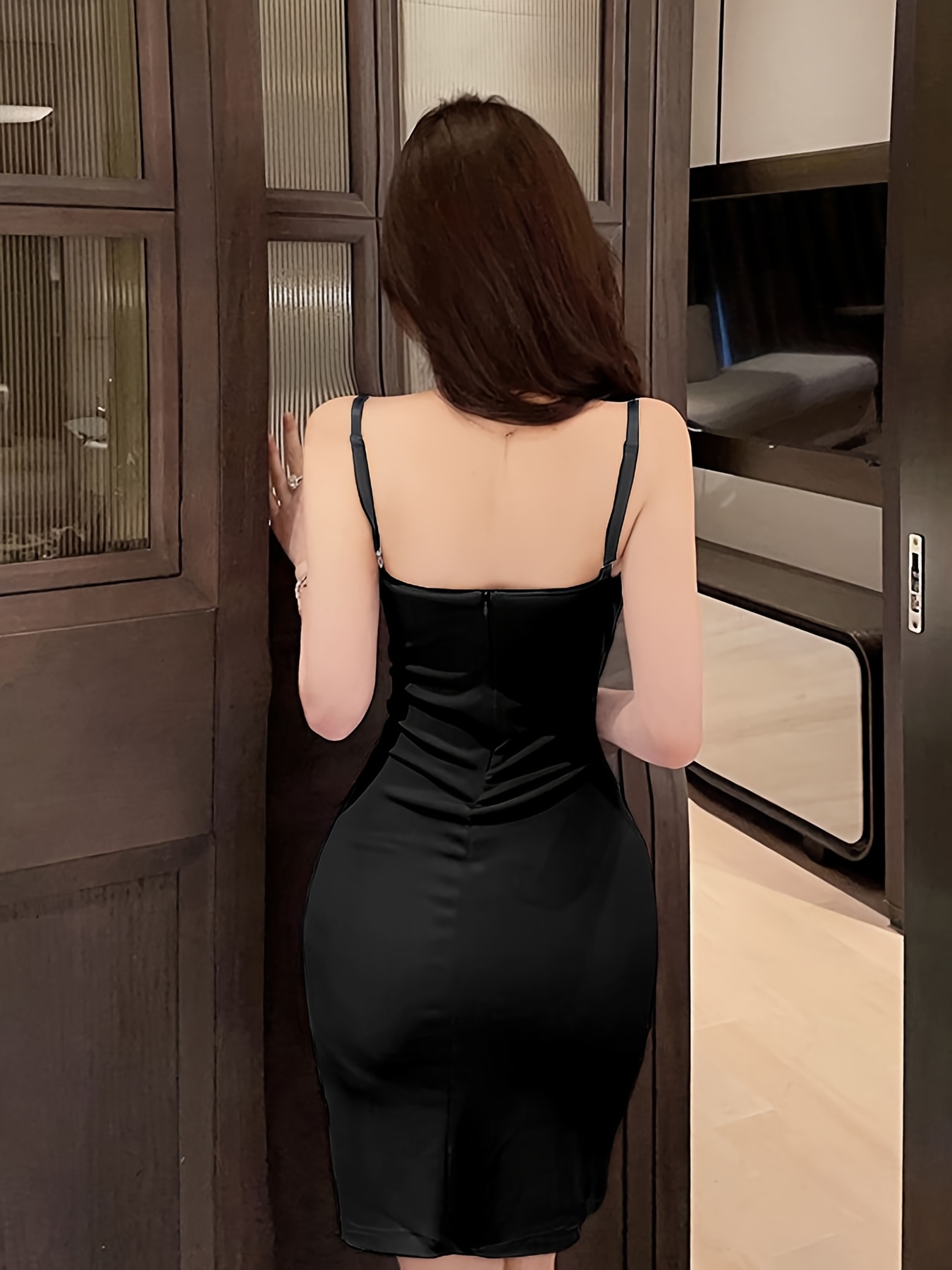 slim fit dress slacks Ladivine CD780 Short Cocktail Fitted Fringe Mini Dress