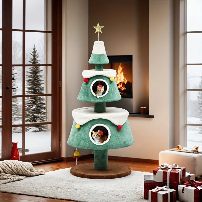 

63" Cat Toy, 2 Cat House, Christmas For 2 Cat