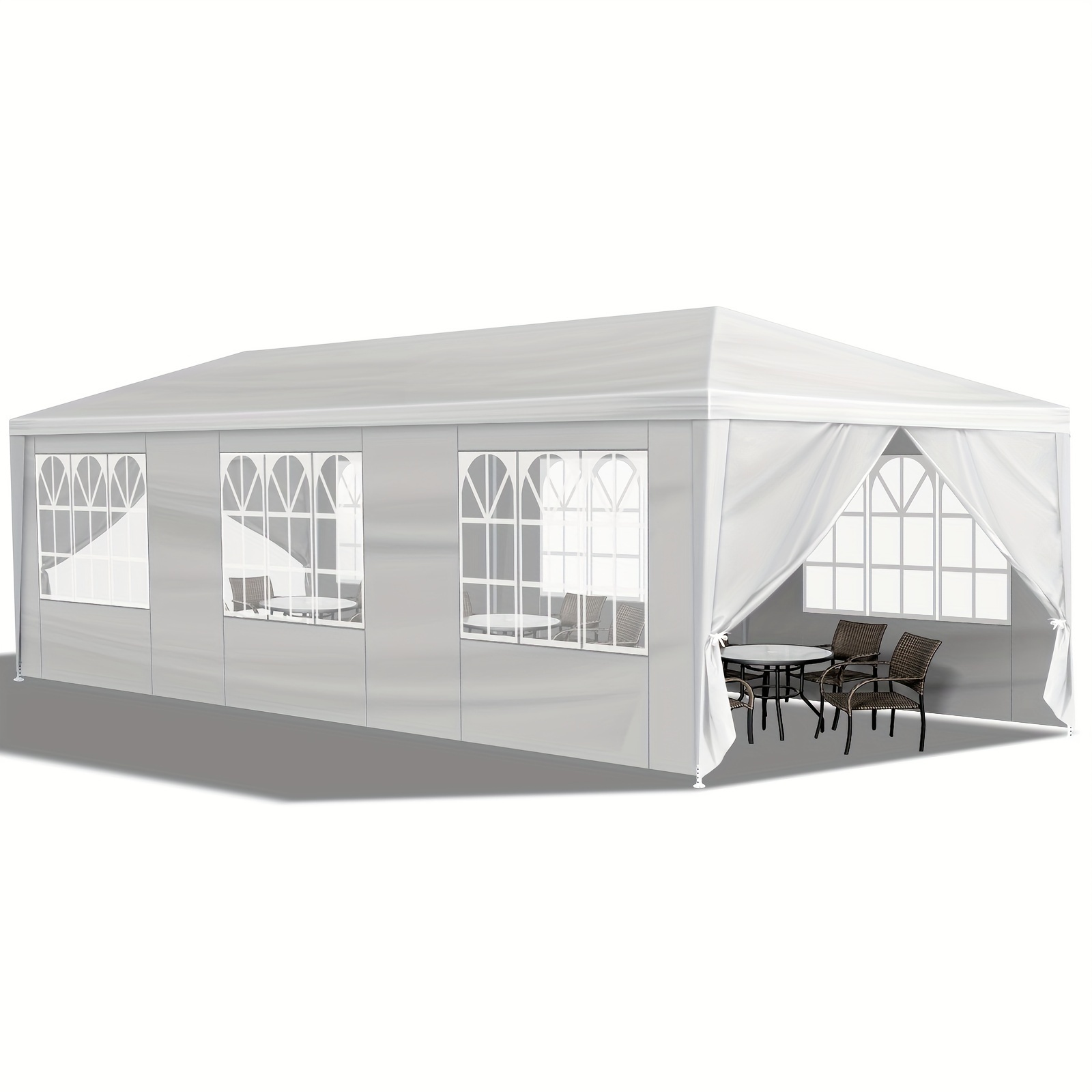 

Leadzm 10'x30' Outdoor Party Tent With 8 Removable Waterproof Canopy Patio Wedding Gazebo