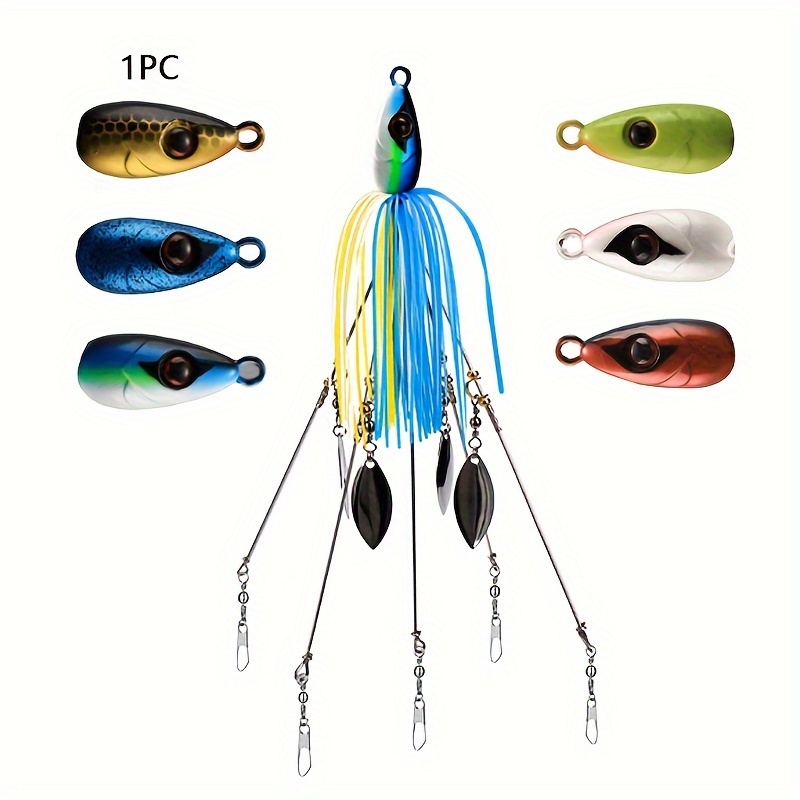 5 Arms Umbrella Rig Fishing Ultralight Tripod Bass Lures Bait Kit