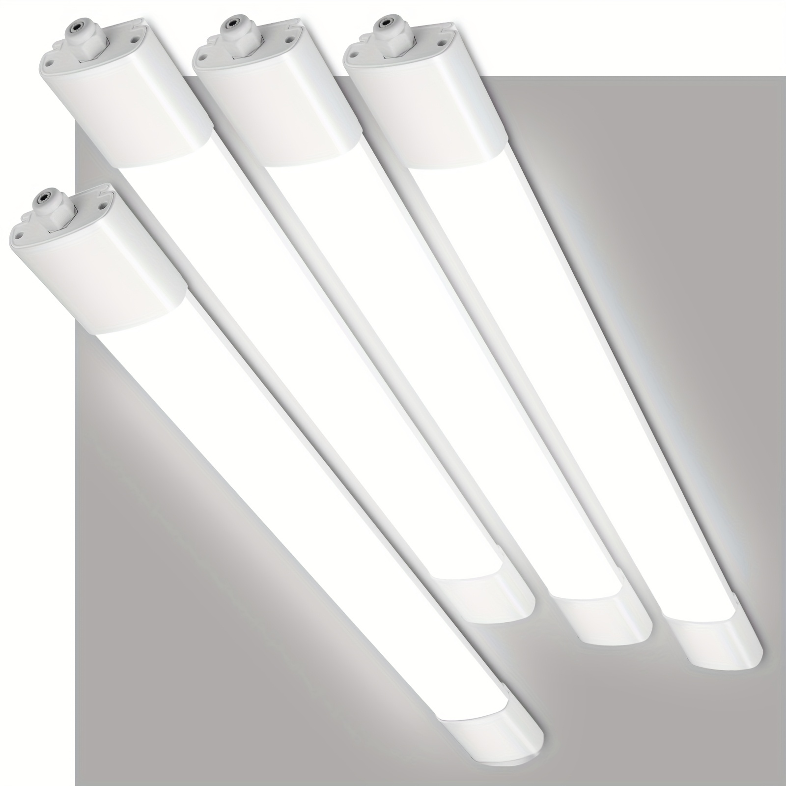4pcs Led Ceiling Light 60cm 4000k, Ip65 Led Batten Lamp, Suitable For Basement, Bathroom, Workshop, Kitchen, Wall And Ceiling Lighting