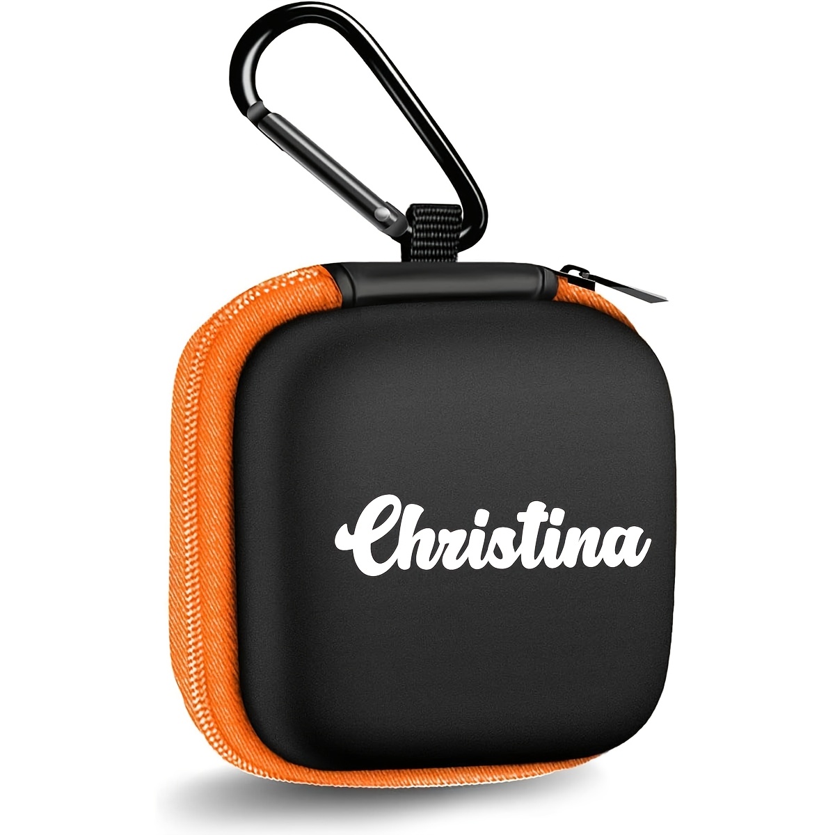 TEMU Customizable Name Headphone Case, Customized Headphone Storage Bag, Personalized Charger Storage Bag, Phone Accessory Box, Small Letter Zipper