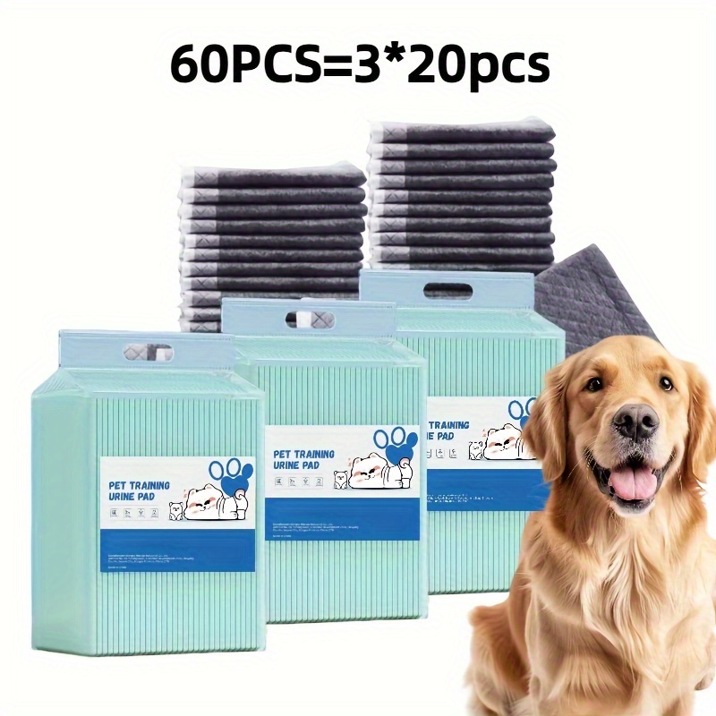 TEMU 60pcs Black Charcoal Puppy Pads, 24*36in Puppy Training Pads For Dogs, & Leak Proof