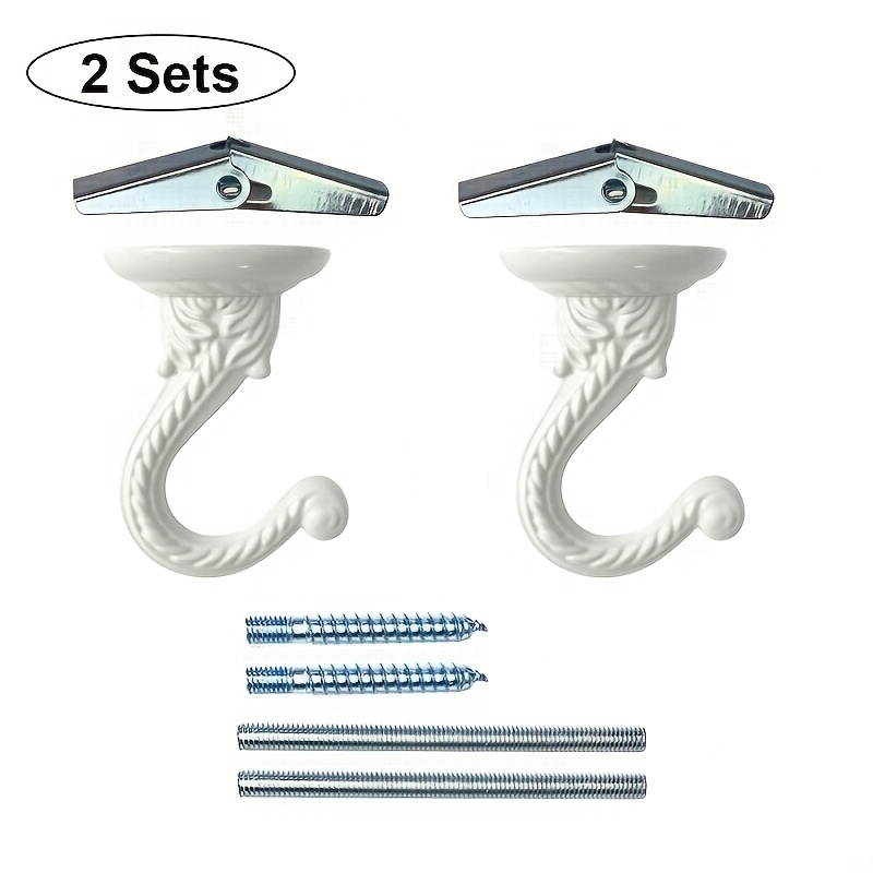 Image of 8pcs / 2sets Ceiling Hooks For Hanging Plants, 2.2in/1.5in Ceiling Hook, Heavy Duty Hook With Steel Screws Bolts And Toggle Wings For Hanging Plants Ceiling Installation Wall Fixing