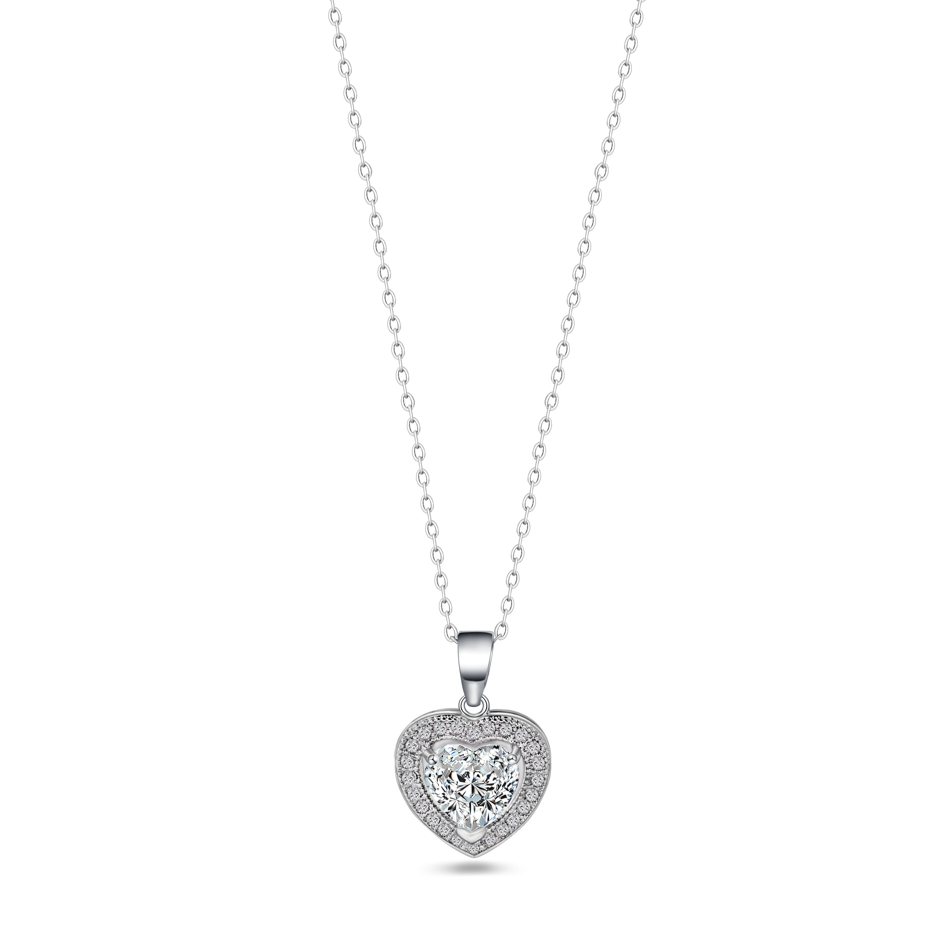 

Collier pendentif cœur, collier argenté de style , élégant collier pour femmes