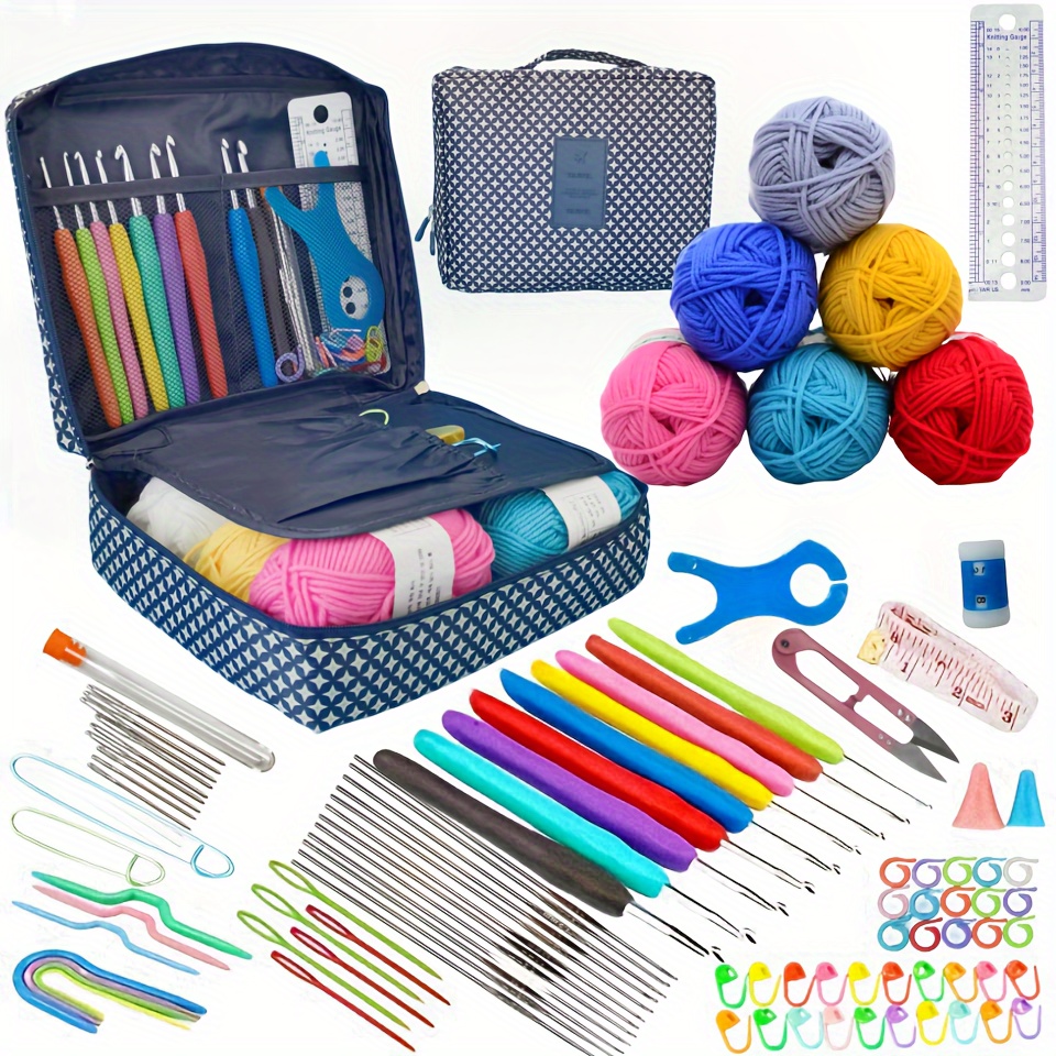 95pcs set yarn crochet kits crochet hooks ergonomic   for beginners and experienced crochet hook lovers