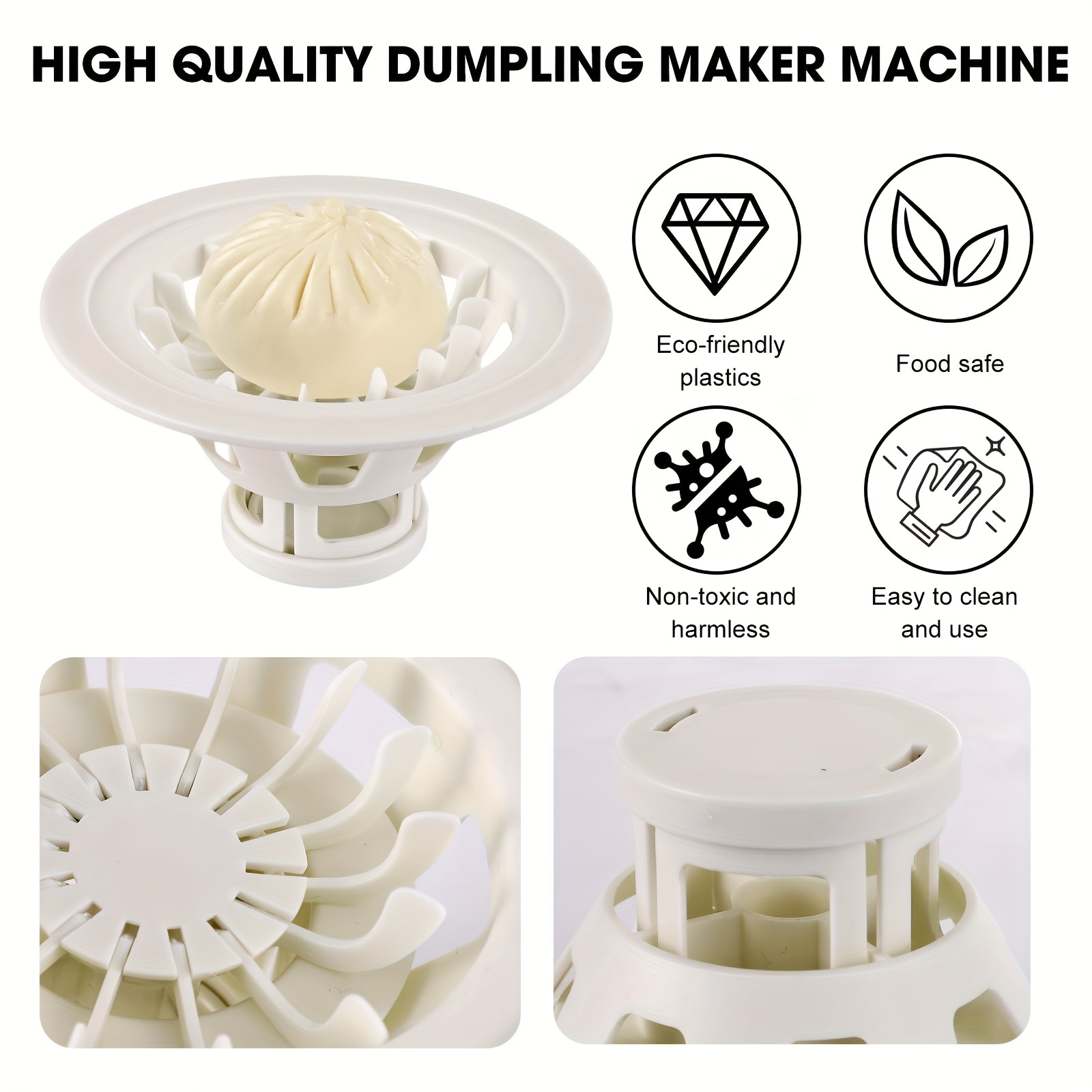 1pc easy release non stick dumpling mold baozi maker food safe plastic quick gadget for baking and cooking no battery required details 1
