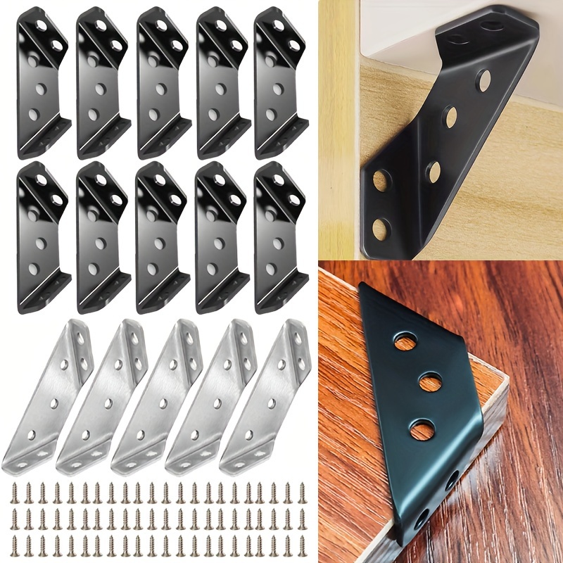 

96pcs 6-12 Steel Brackets - Brackets Accessories, 42-84pcs Steel , Duty , Thickened , For Shelves, Wood