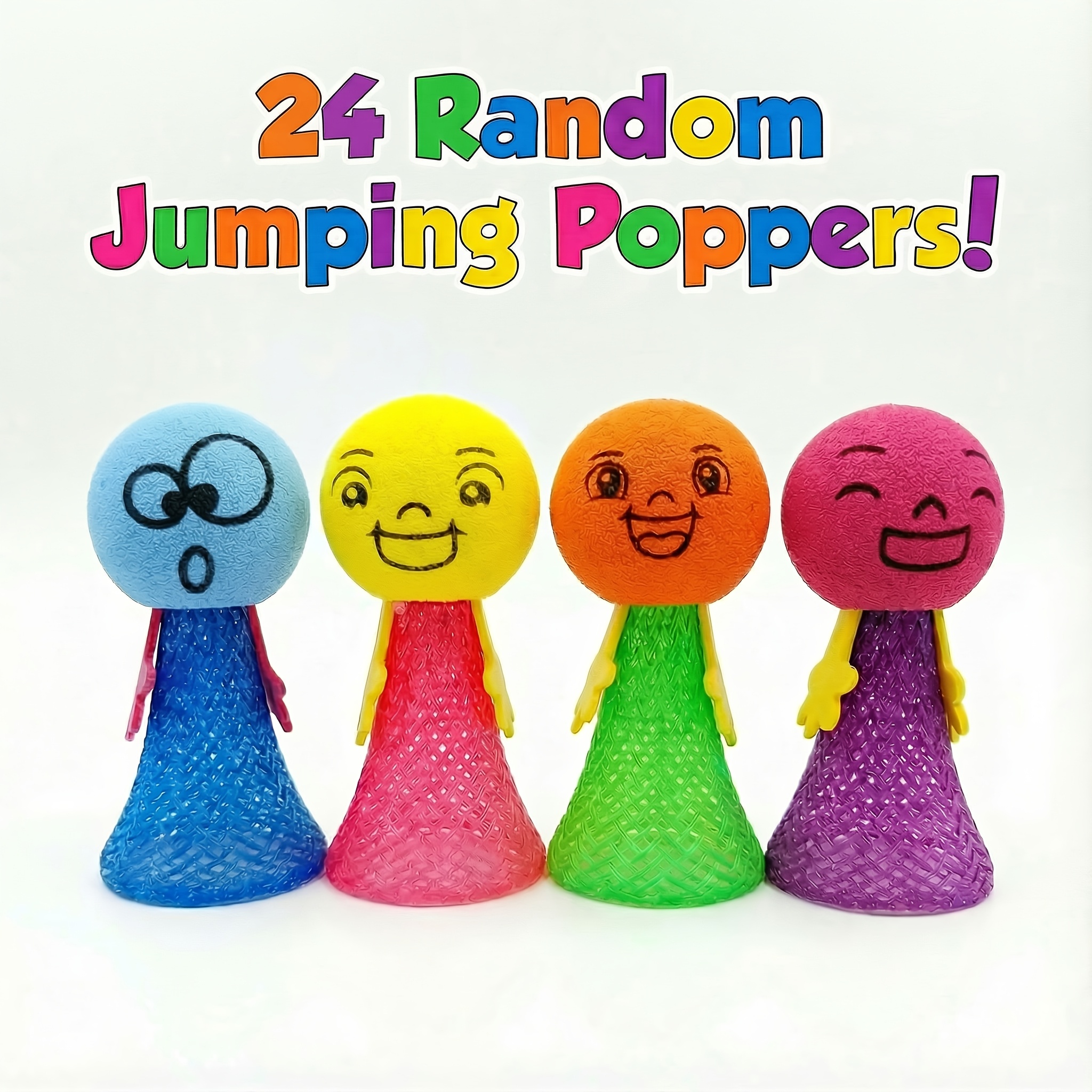 Image of 24pcs Random Color Bouncing Elf Pop-up Toys - Multiple Bouncing Elf Toys Bounce Suitable For Party Gifts, Birthday Return Gifts, Pinata Gift Bag Fillers, Treasure Box Classroom Reward Prizes