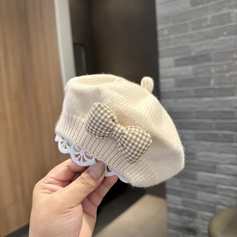 's Beret Hat For Girls, Autumn And Winter Stylish Knitted Painter Hat For And