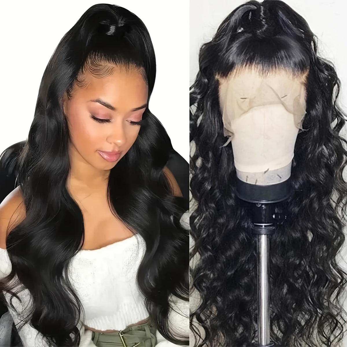 360 Full Lace Front Human Hair Wig 200% Density Body Wave Pre-* with Baby  Hair 16-36 Inch HD Transparent Lace Front Wigs for, Vers