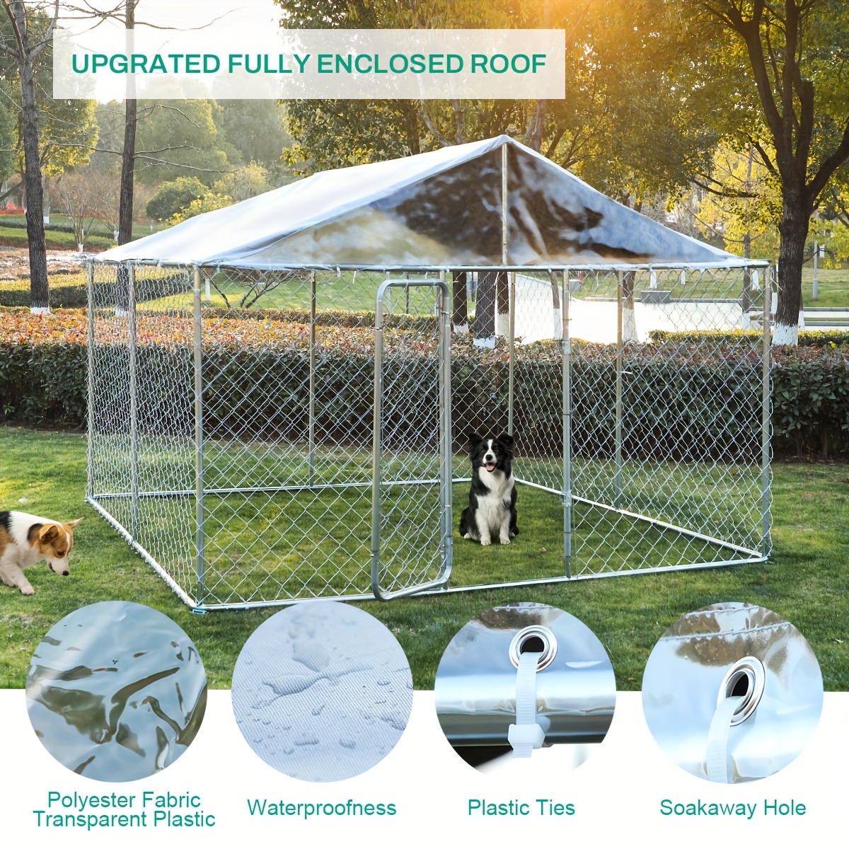 outdoor dog kennel large enclosure outside heavy Temu