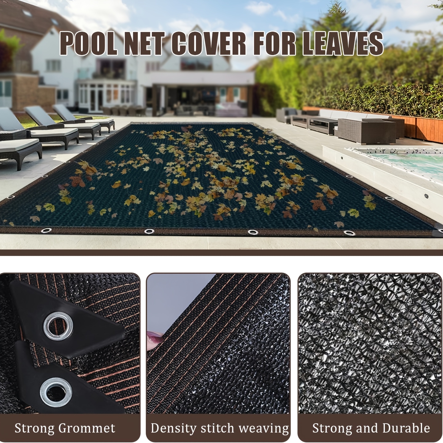 Pool-Schutznetz Rechteckig - Feinmaschig Für Sommer & Winter