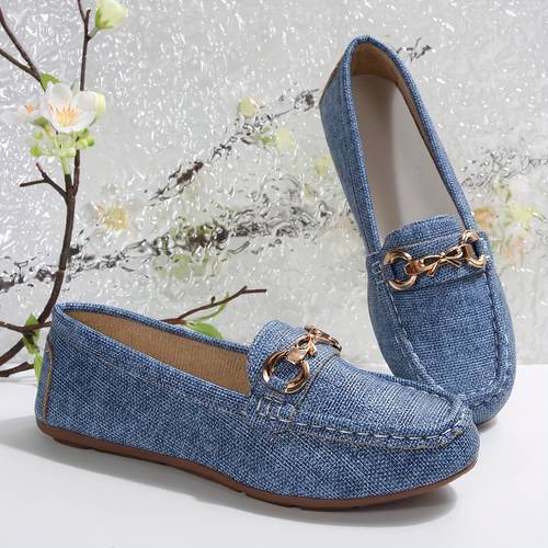new versatile fashion comfortable soft soled slip on womens doodle shoes with shiny buckles women shoes