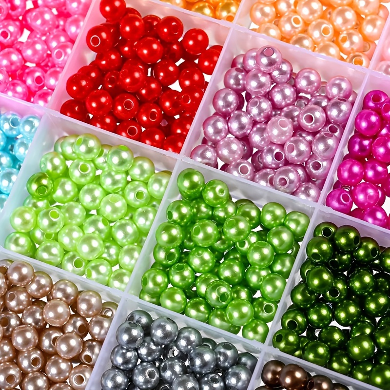 

400 Pieces 6mm 200 Pieces 8mm Acrylic Loose Beads With Perforated Beads Making Kit, Multifunctional Beaded Art Deco Arts Crafts Accessories