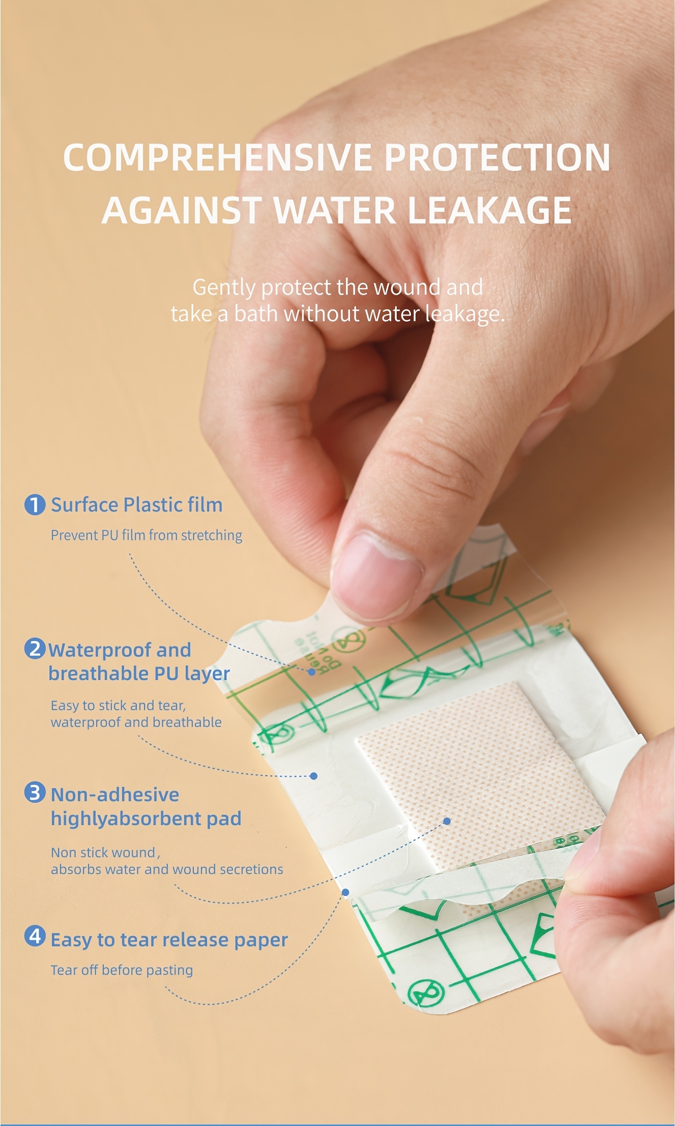 30pcs High Quality Wound Dressing Stickers - Skin-Friendly, Self-Adhesive Bandages, Ideal for Minor Injuries, Cuts & Scrapes, Comfortable and Easy to Use, Protect Wounds While Taking a Shower or Swimming