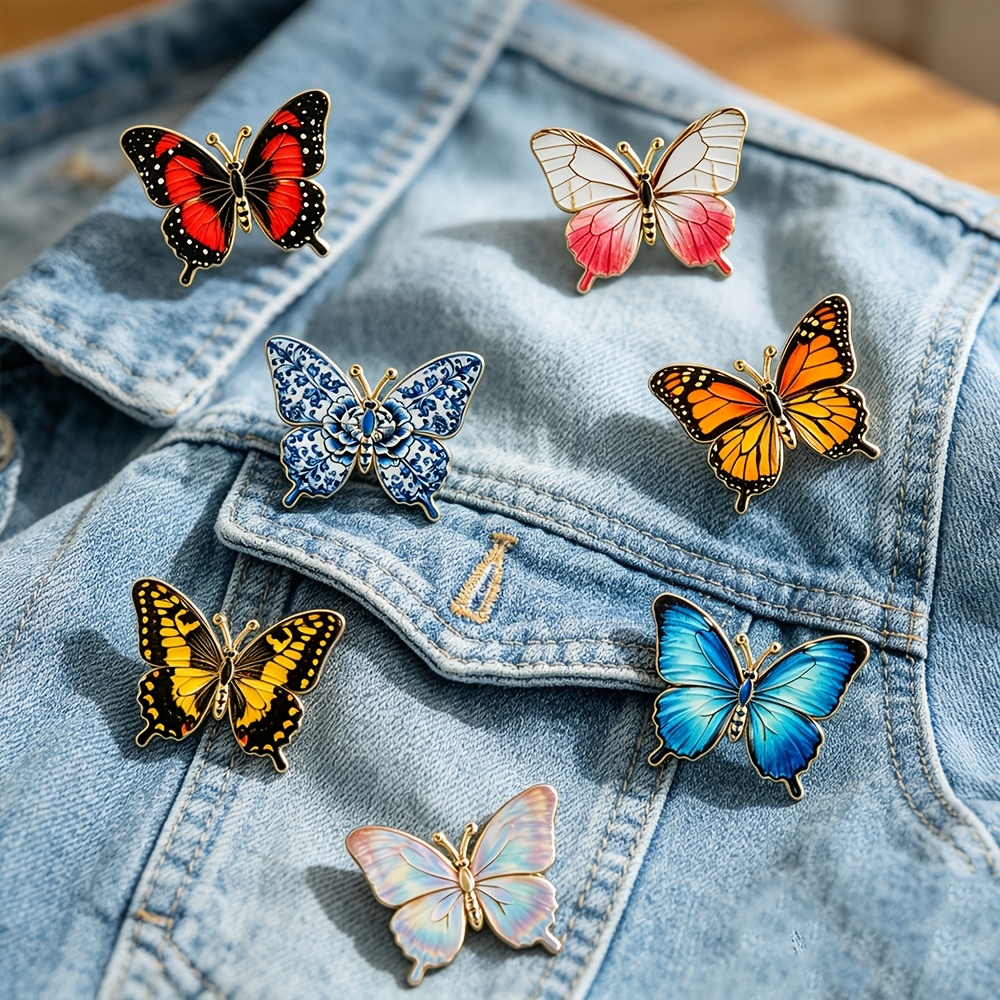 TEMU 7pcs/set Enamel Pin Fashion Decorative Badge Ornaments Lapel Bag Badges Gifts