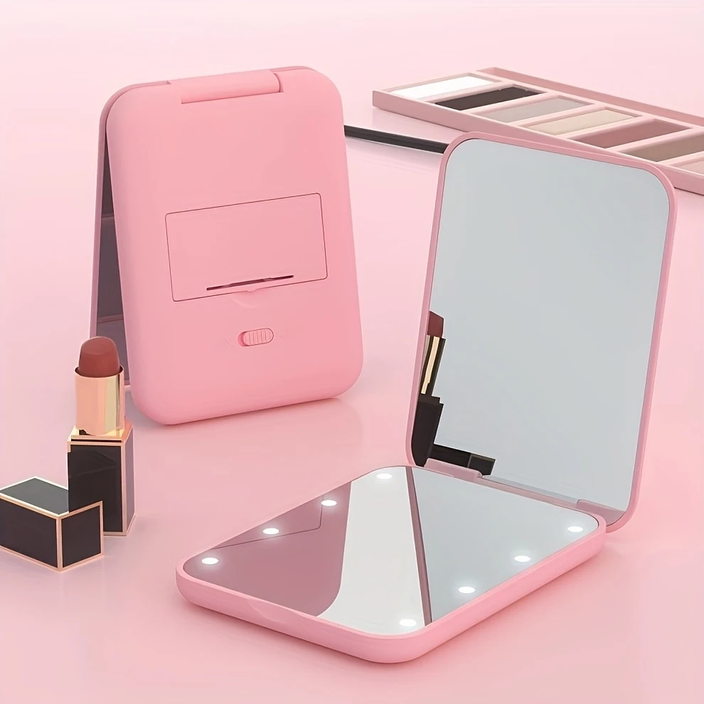 makeup with light pocket 1x 3x magnifying travel makeup with light wallet portable foldable handheld small glowing beauty tool companion dressing as a gift for ladies details 1