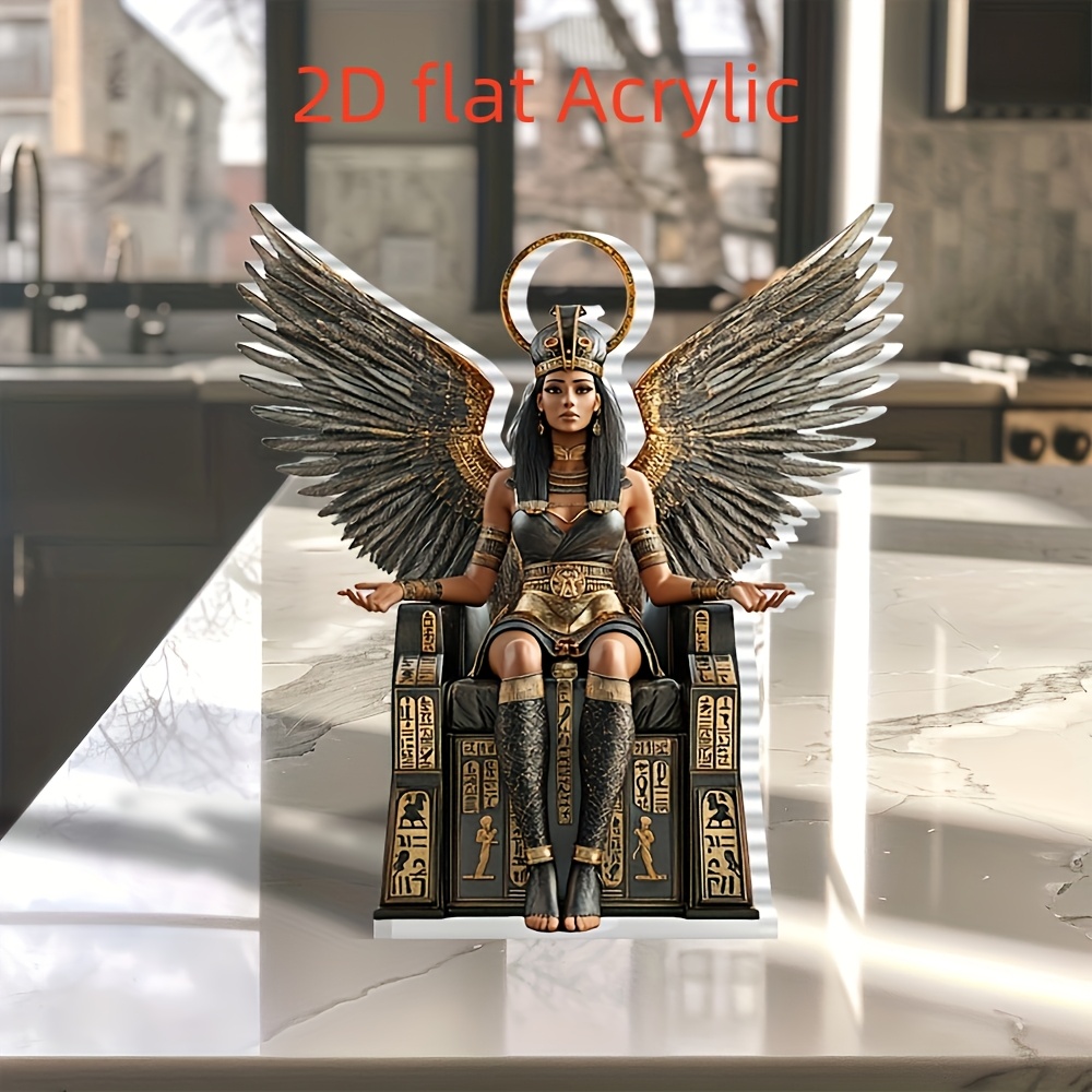 

2d Flat, Bohemian Style Egyptian Queen Acrylic Statue, 5.91x5.12 Inches - Christmas And Decor For Home, Office, Bedroom, Cafe, Multi-functional Decorative Hanging Board, Christmas Decor