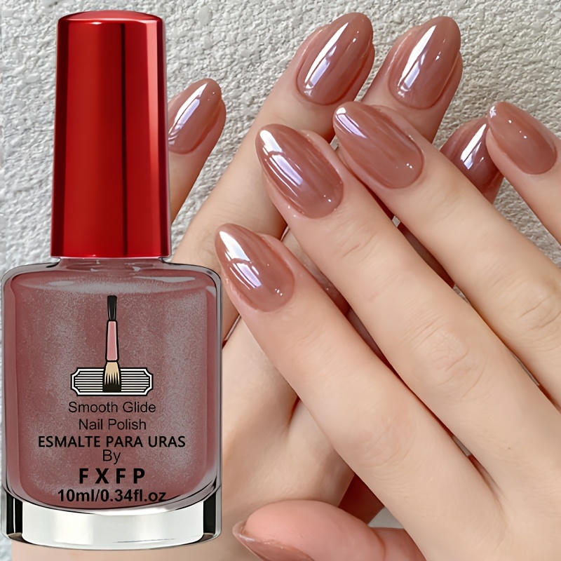 Fxfp Gentle Pearl Nude Nail Hardener, Drying, Alcohol-free, Long-lasting Shine, Suitable For