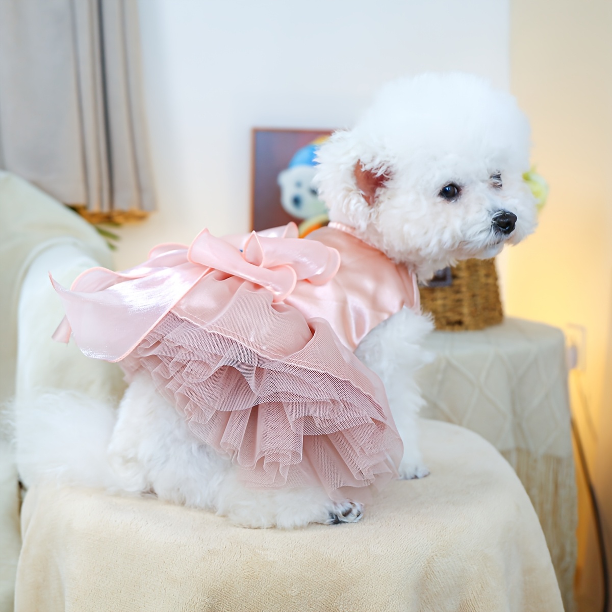Amethyst Pet Couture犬用フリルドレス ピンク 小型犬用 #ピンクフリルドレス Amethyst Pet Couture犬用フリルドレス