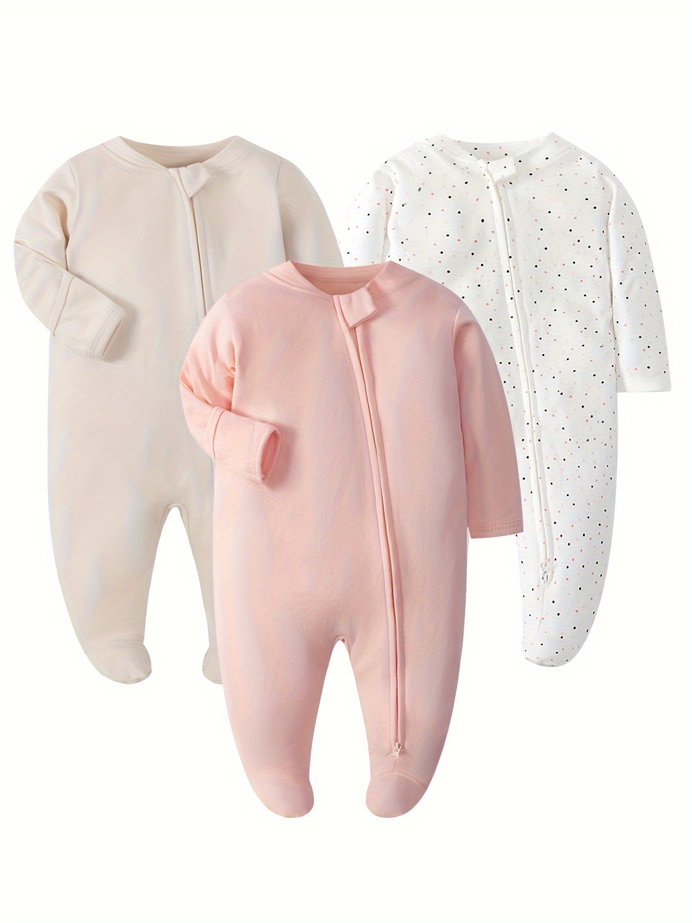 Newborn Baby Girls Clothes Footie Infant Zipper Romper