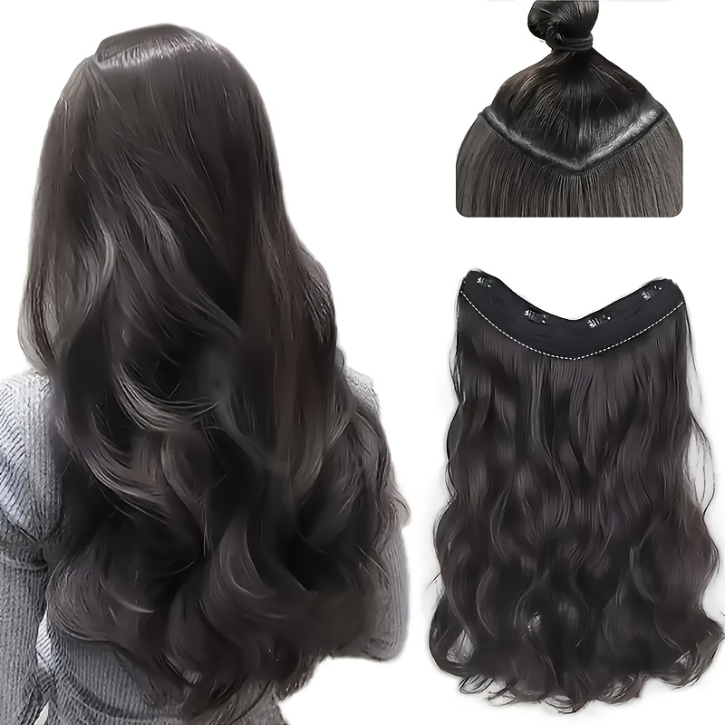 24 inch   seamless   hair extension piece curly wavy   wig piece natural   easy to makeup and lengthen high quality elegant style quick styling smooth texture must have   enthusiasts