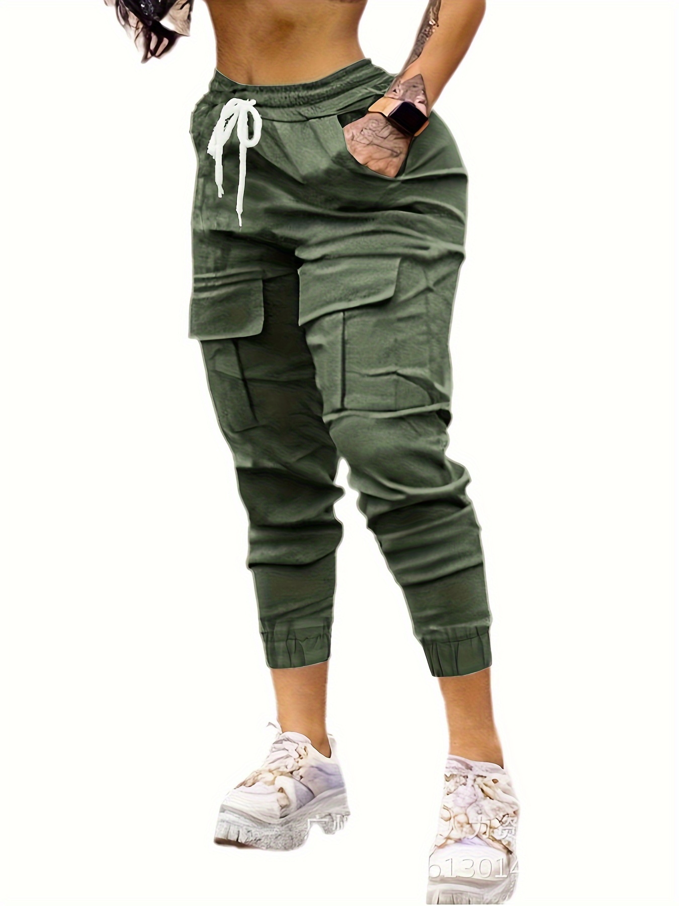 Capri Sweatpants Bottoms Joggers Trousers Cargo Pants Drawstring