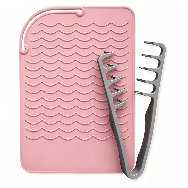 TEMU Cet ensemble un protège-ficelle à friser, un peigne coiffant texturé, un sac de rangement pliable de pour outils de coiffure, un protège-ficelle