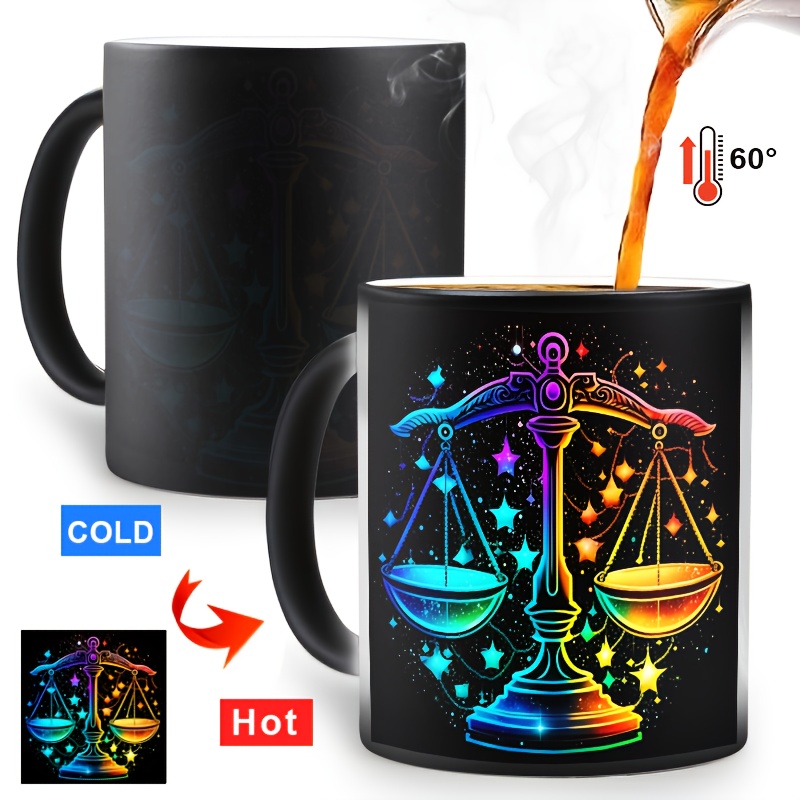 1pc, 11 Oz Constellation Changing Mugs - Unique Constellation Design, Reusable Warm Changing Mugs For Birthday, Christmas, Halloween, Thanksgiving Gifts