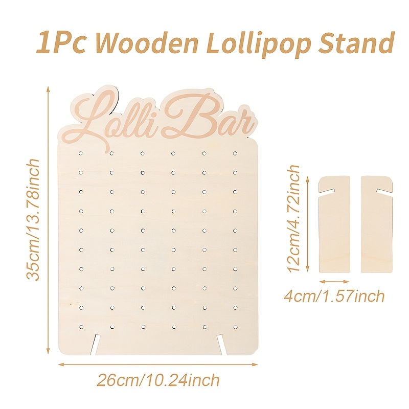 E-shop 1 Stück, Holz-Lollipop-Ständer, 35*, Lollipop-Desktop-Displayständer, Happy Birthday Party-Dekoration, Duschparty-Zubehör,