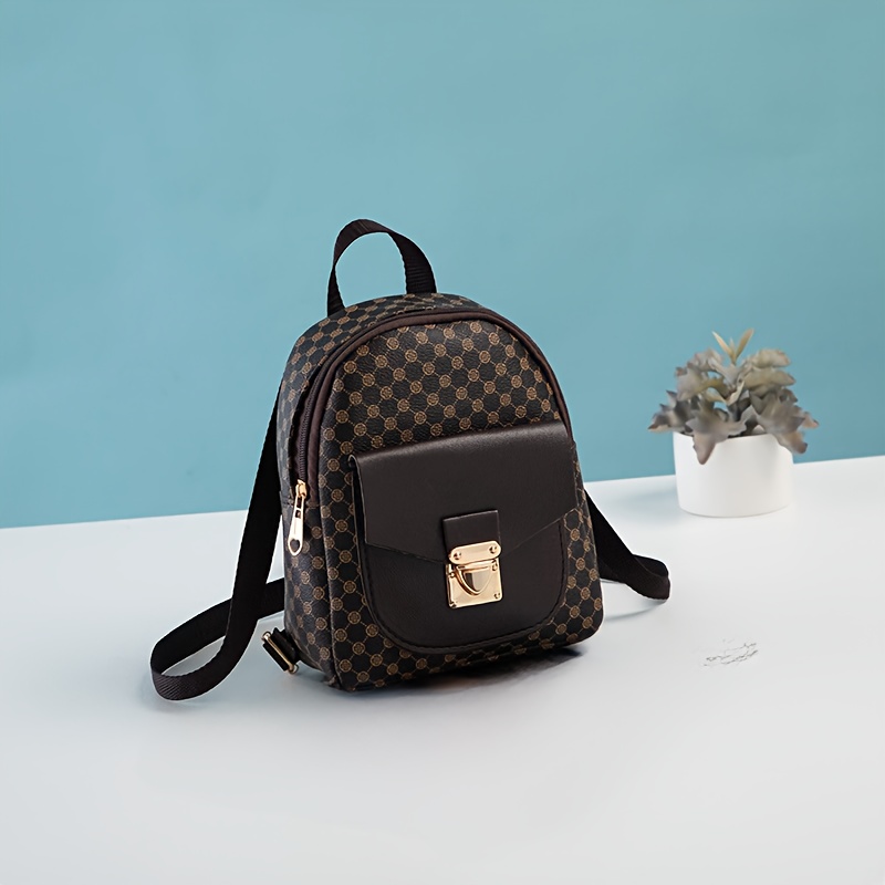 

Mini Fashion Backpack For Women, Elegant Printed Pattern, Stylish Travel Zipper Backpack
