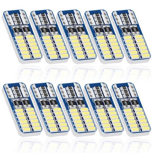 10pcs 12v t10 194 w5w 24 light car small lights multi color high brightness neon lights car led lights car motorcycle universal without battery