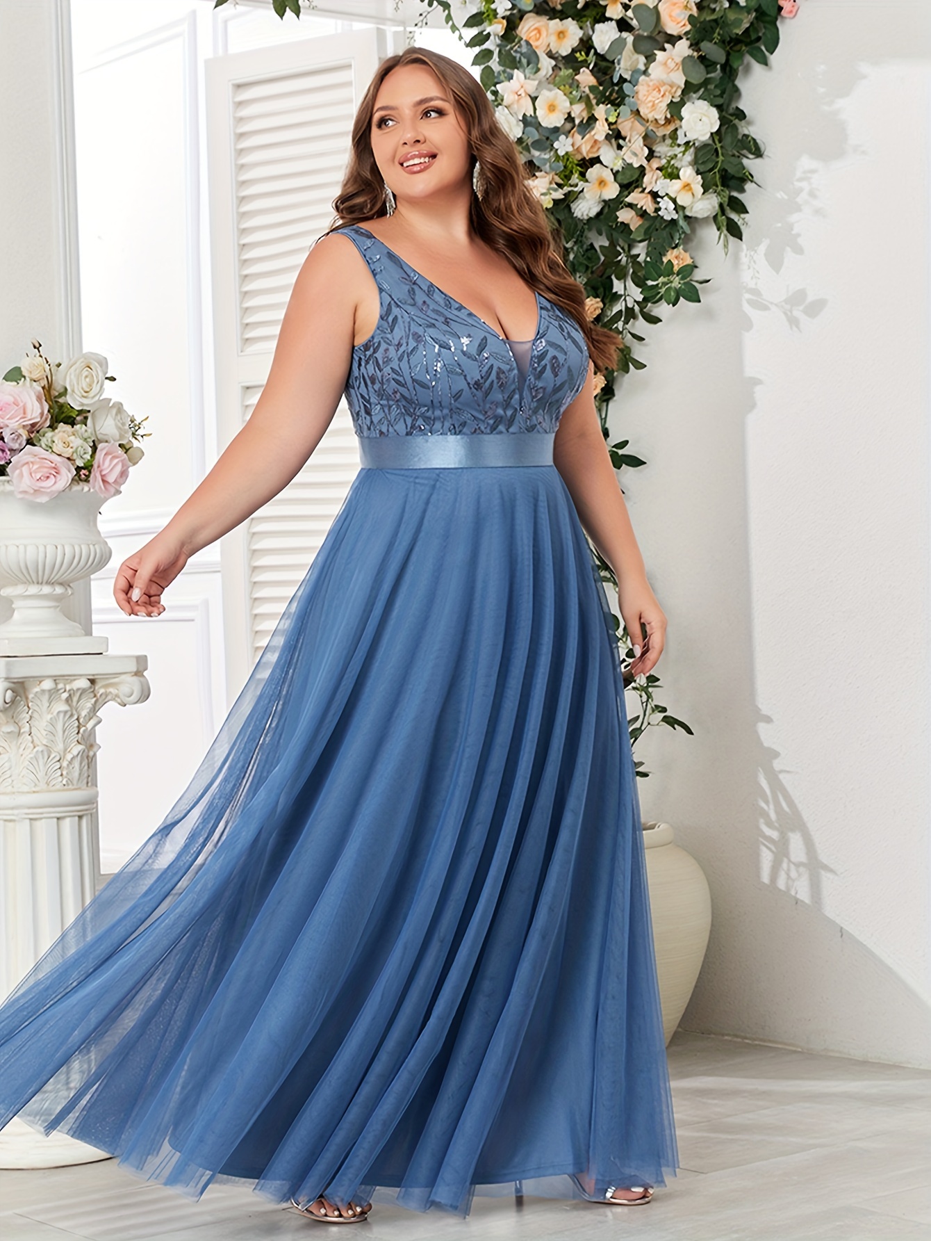 a line evening dresses plus size Plus Size Velvet Sequin A-line Gown by Tiffany Designs 16963 26W / Yellow