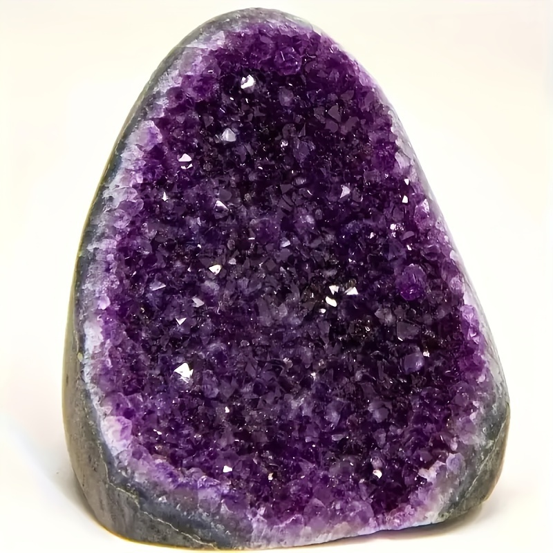 

1pc Natural Amethyst Geode Crystal Cluster, Elegant Purple Druzy Stone, Home Decor Gemstone Specimen