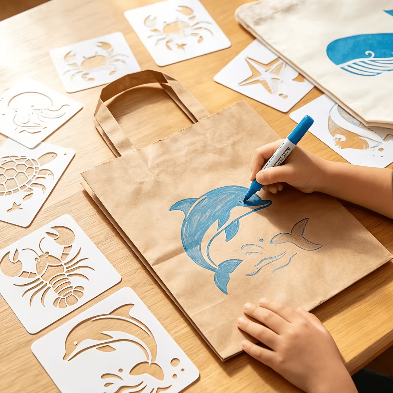16 Reusable Marine Life Stencils for DIY Crafts