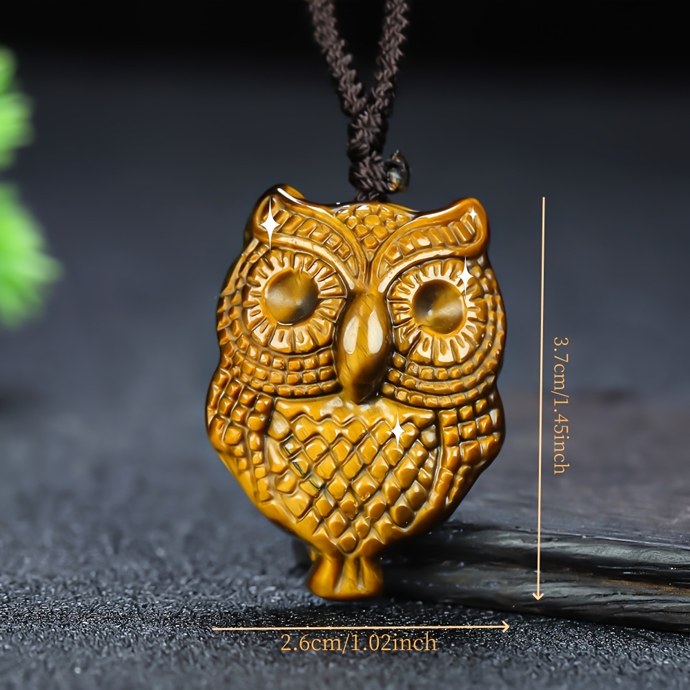 Tiger's Eye Handcrafted Owl Necklace